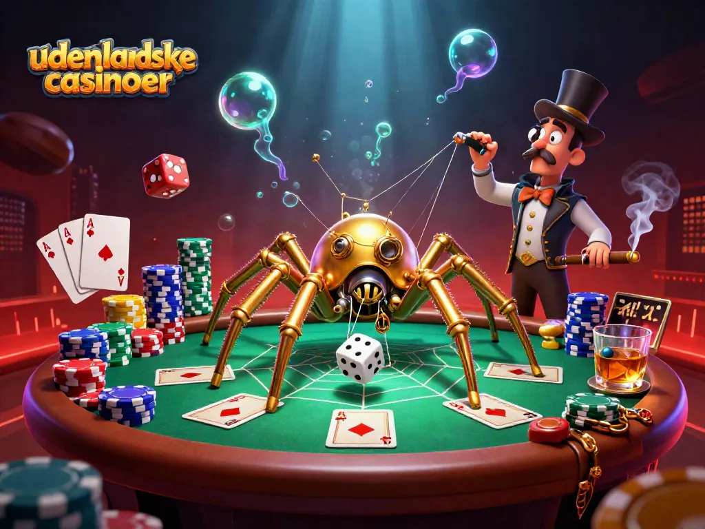 Experience the thrill of udenlandske casinoer with dynamic steampunk elements in a captivating illustration.