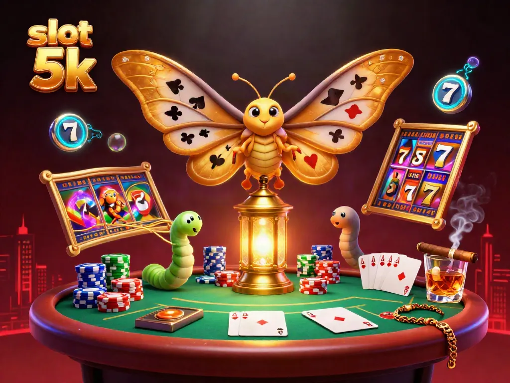 Engage with slot depo 5k in a vibrant casino-themed scene featuring dynamic characters and golden illustrations.