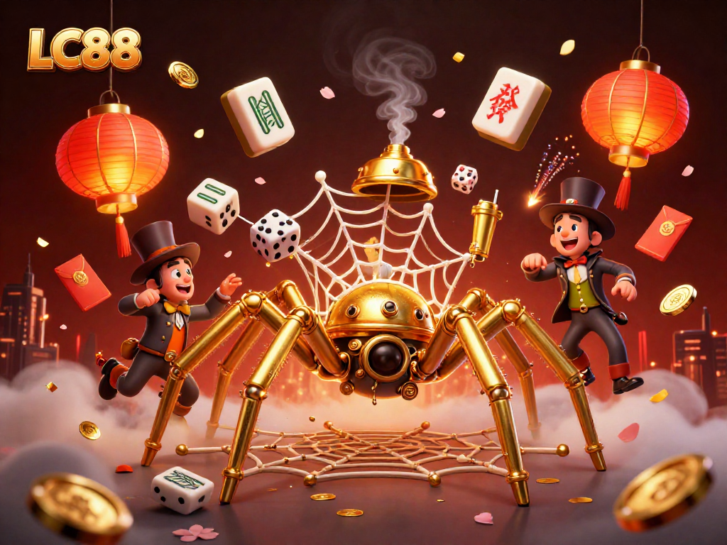 Engage with exciting games at LC88 casino, featuring vibrant steampunk elements and rich detail.