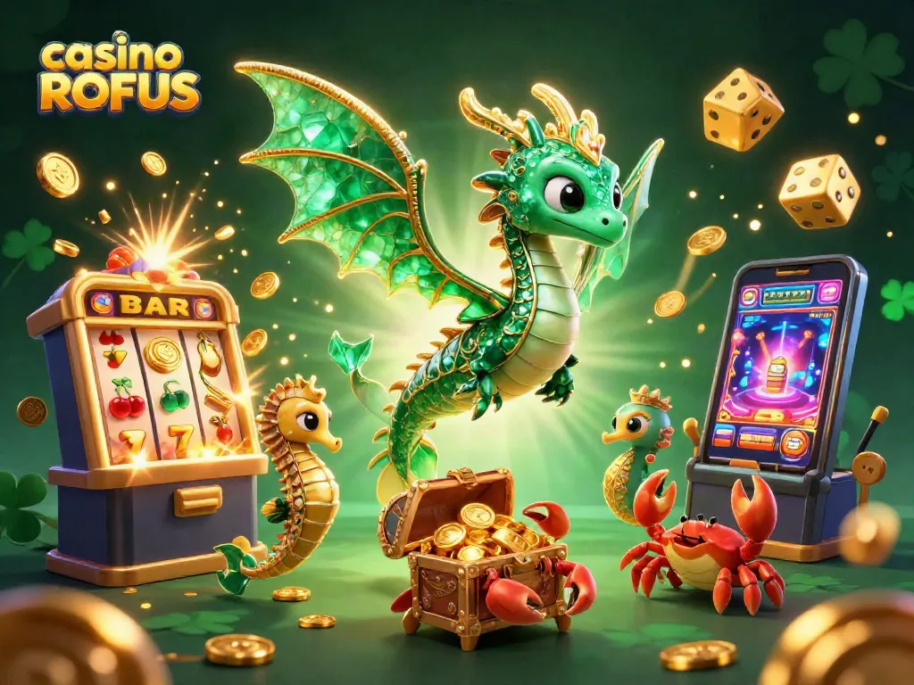 Experience the thrill of casino uden ROFUS with a vibrant underwater illustration showcasing colorful games and characters.