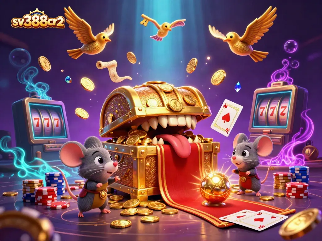 Engage in exciting live cockfighting action with sv388cr2, showcasing dynamic game aspects and vibrant casino elements.
