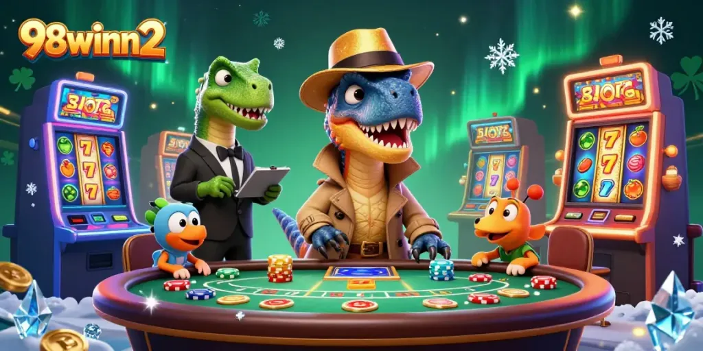 Engage with vibrant casino action at 98winn2 with a velociraptor card counter and thrilling slot machines.