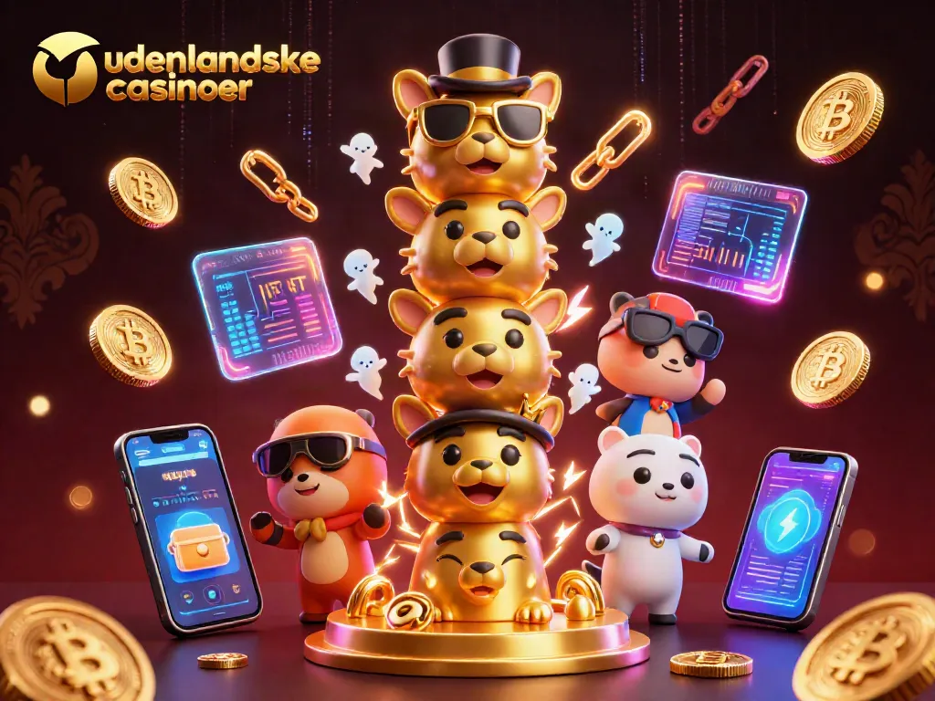 Engage with udenlandske casinoer featuring a golden totem pole and dynamic crypto elements.