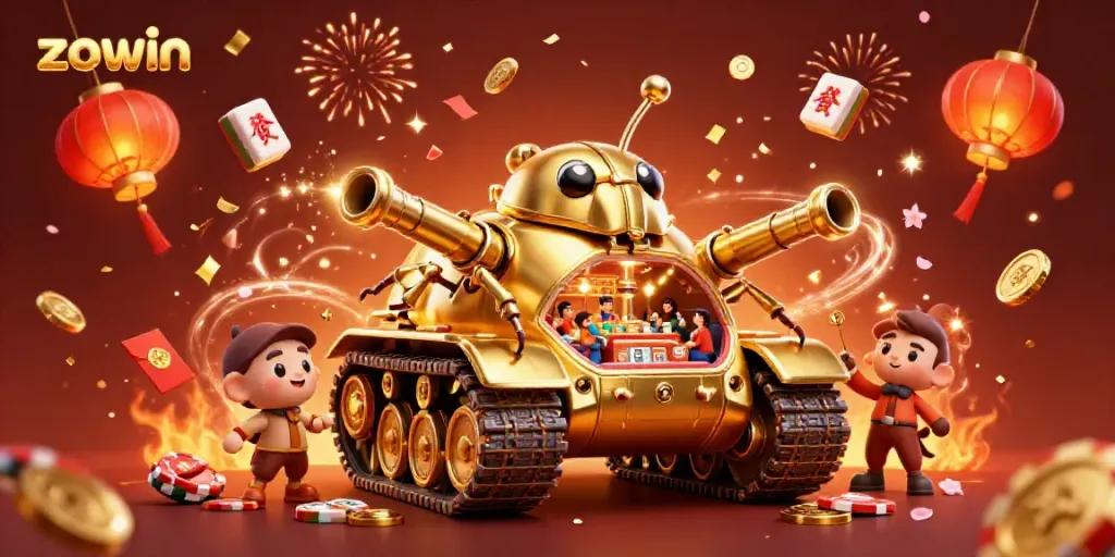 Zowin offers a vibrant 3D casino experience with a unique beetle tank design and festive elements