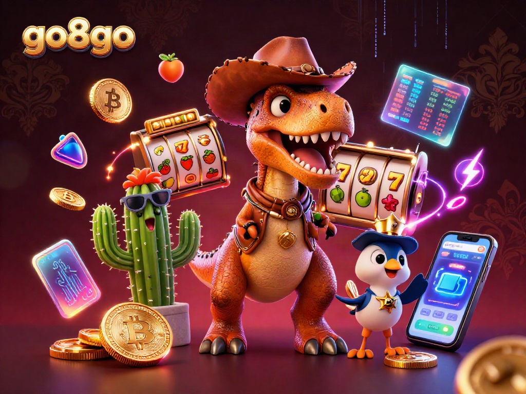 Experience thrilling slots at go8go with vibrant characters and crypto-themed excitement.