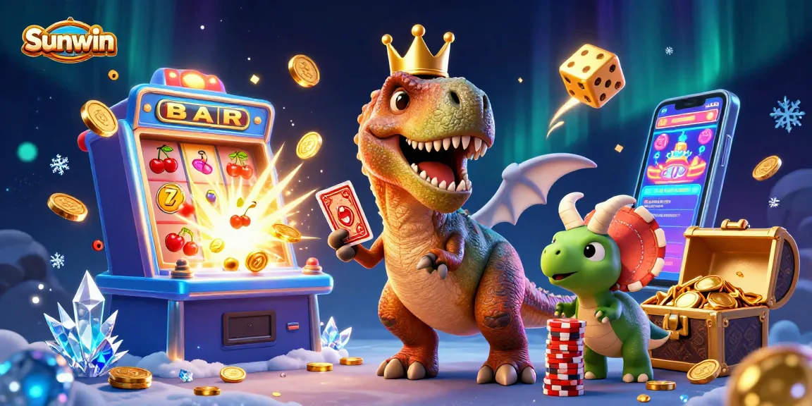 Experience Sunwin's exciting gaming adventure with vibrant casino elements and fun characters!
