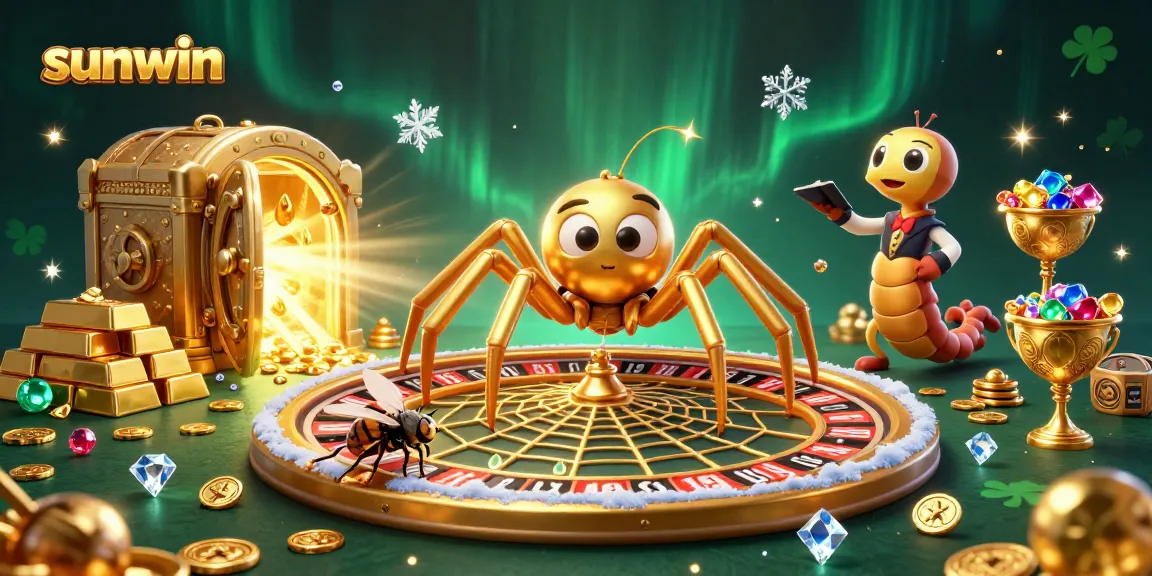 Sunwin players bet on a roulette web with golden treasures and interactive game elements.