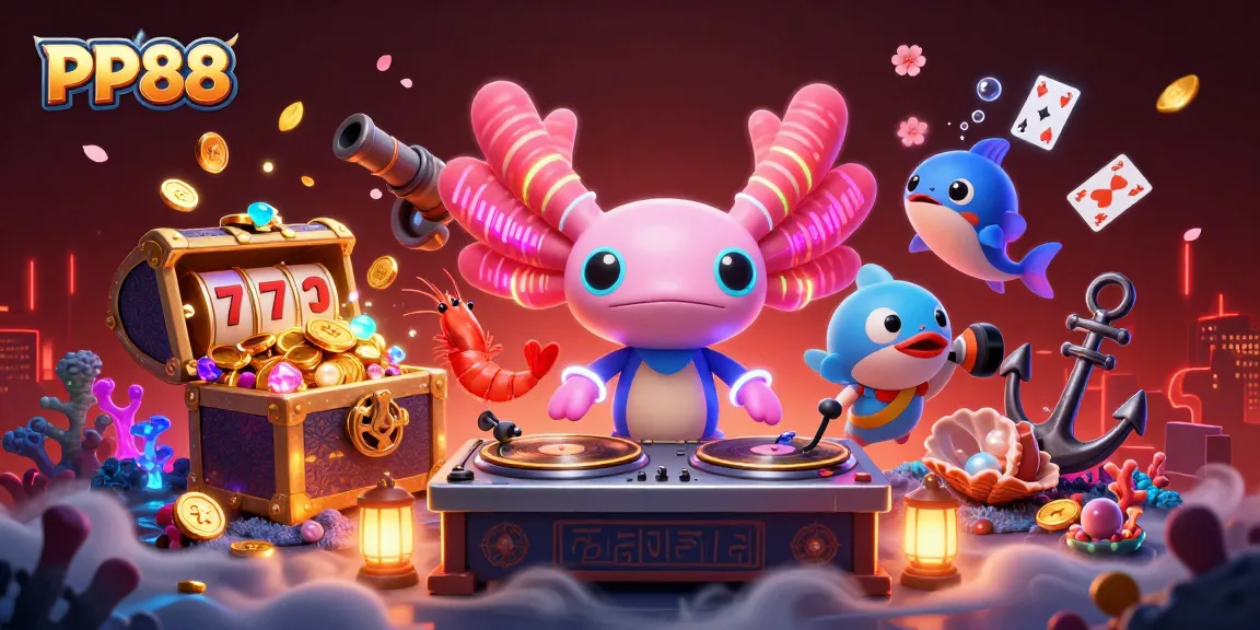 Experience thrilling games with PP88's vibrant underwater casino scene featuring unique characters and dynamic elements.