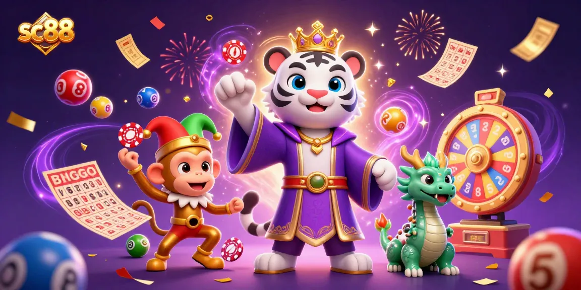 Win big at sc88 with a dynamic illustration featuring a royal tiger and casino elements.