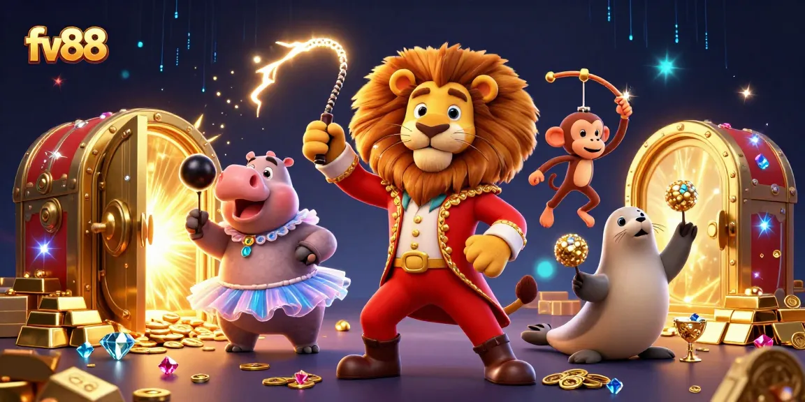 Experience thrilling wins at fv88 with exciting characters in a vibrant casino scene.