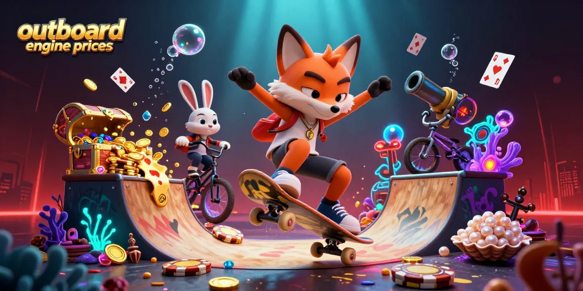 Engage in thrilling outboard engine prices action, featuring cartoon fox and rabbit in a vibrant casino-themed scene.
