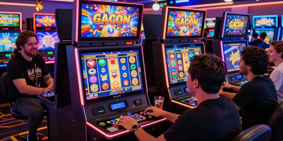 Exciting slot gacor gaming scene with players enjoying vibrant online casino experience.